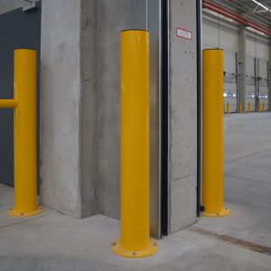 Plated steel bollards with top cap 02